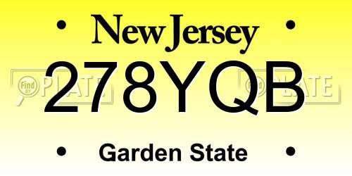 278YQB New Jersey License Plate