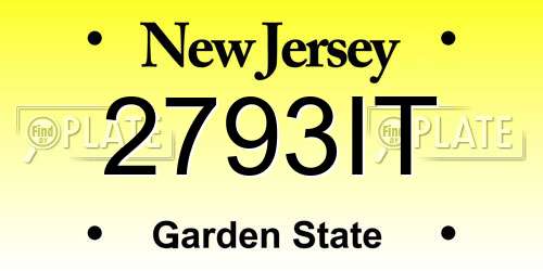 2793IT New Jersey License Plate
