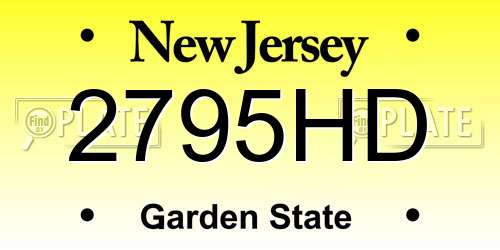 2795HD New Jersey License Plate