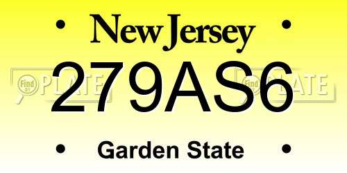 279AS6 New Jersey License Plate