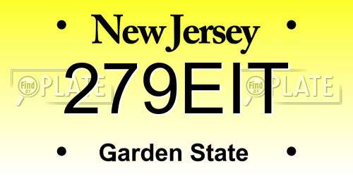 279EIT New Jersey License Plate