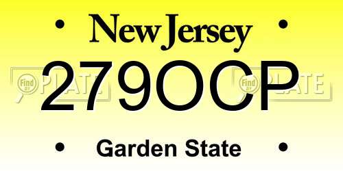 279OCP New Jersey License Plate