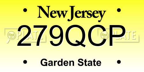 279QCP New Jersey License Plate