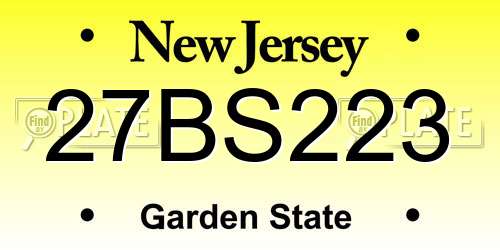 27BS223 New Jersey License Plate