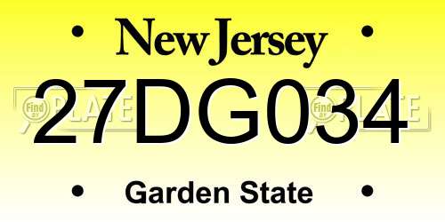 27DG034 New Jersey License Plate