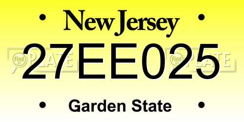 27EE025 New Jersey License Plate