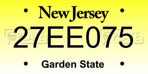 27EE075 New Jersey License Plate