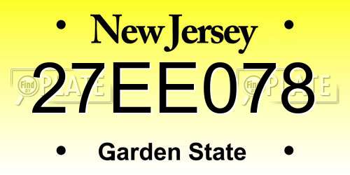 27EE078 New Jersey License Plate