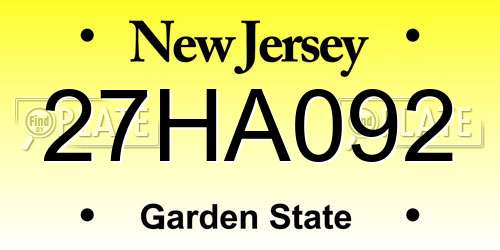 27HA092 New Jersey License Plate