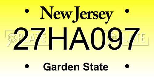 27HA097 New Jersey License Plate