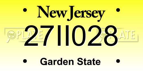 27II028 New Jersey License Plate