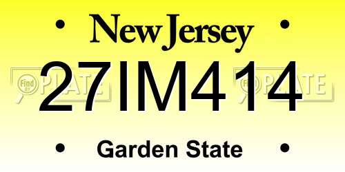 27IM414 New Jersey License Plate