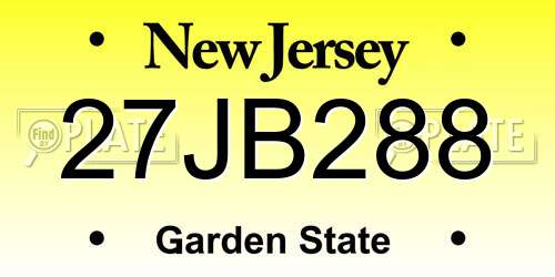27JB288 New Jersey License Plate