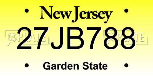 27JB788 New Jersey License Plate