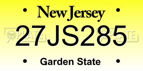 27JS285 New Jersey License Plate