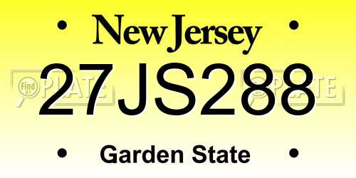 27JS288 New Jersey License Plate