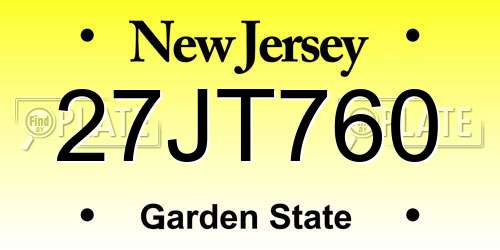 27JT760 New Jersey License Plate
