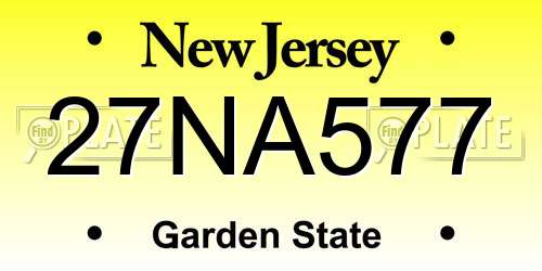 27NA577 New Jersey License Plate