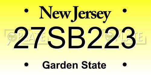 27SB223 New Jersey License Plate