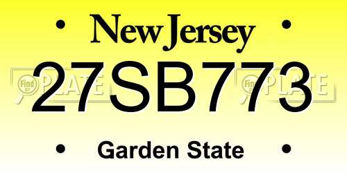27SB773 New Jersey License Plate