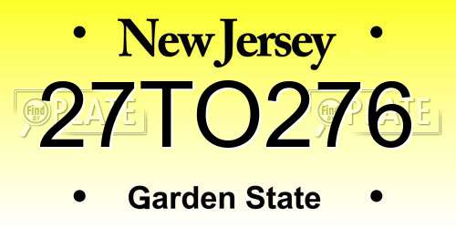 27TO276 New Jersey License Plate