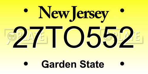 27TO552 New Jersey License Plate