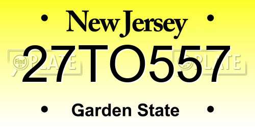 27TO557 New Jersey License Plate