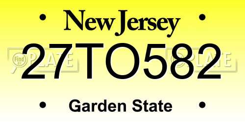27TO582 New Jersey License Plate