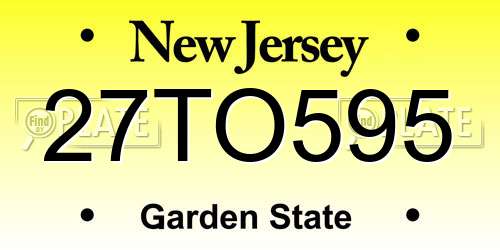27TO595 New Jersey License Plate