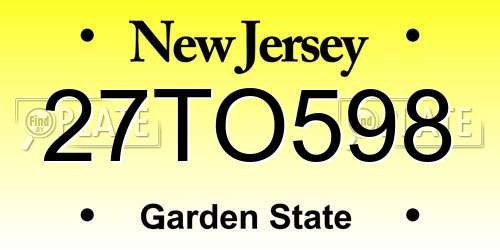 27TO598 New Jersey License Plate