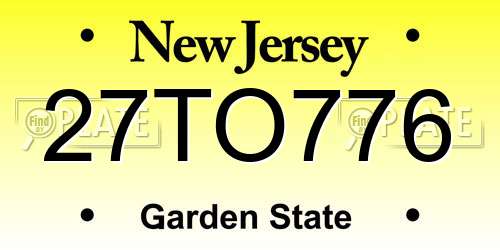 27TO776 New Jersey License Plate