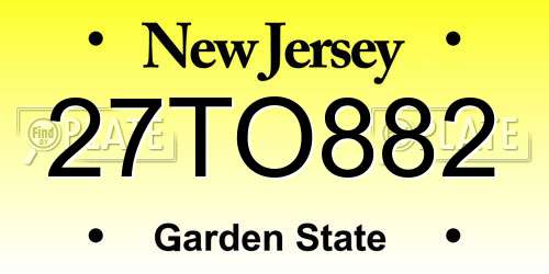 27TO882 New Jersey License Plate