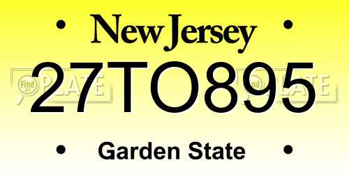 27TO895 New Jersey License Plate