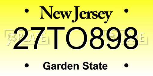 27TO898 New Jersey License Plate