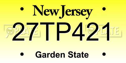 27TP421 New Jersey License Plate