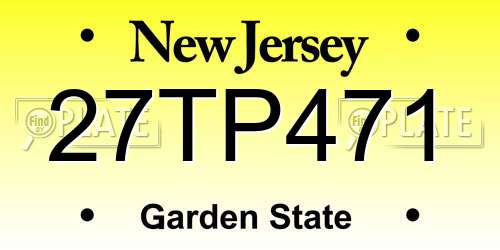 27TP471 New Jersey License Plate