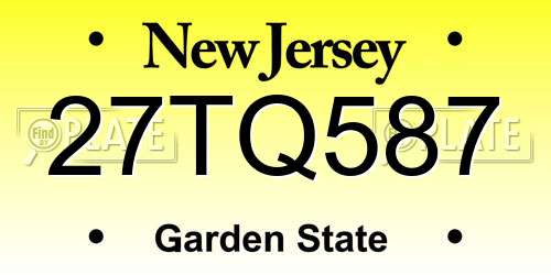 27TQ587 New Jersey License Plate