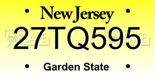 27TQ595 New Jersey License Plate