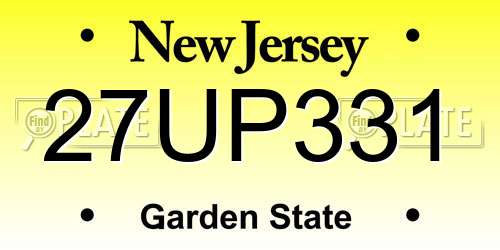 27UP331 New Jersey License Plate