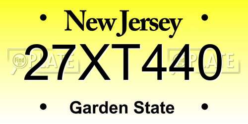 27XT440 New Jersey License Plate