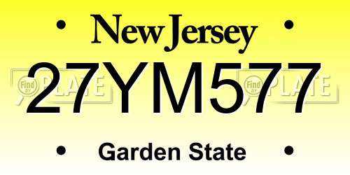27YM577 New Jersey License Plate