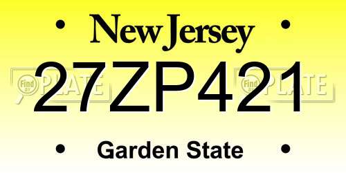 27ZP421 New Jersey License Plate