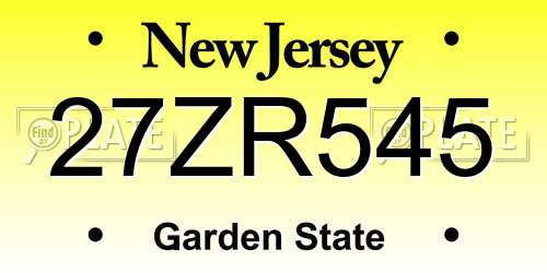 27ZR545 New Jersey License Plate