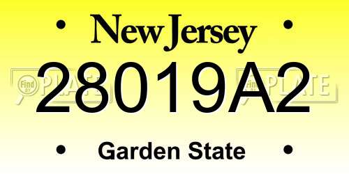 28019A2 New Jersey License Plate