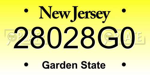 28028G0 New Jersey License Plate