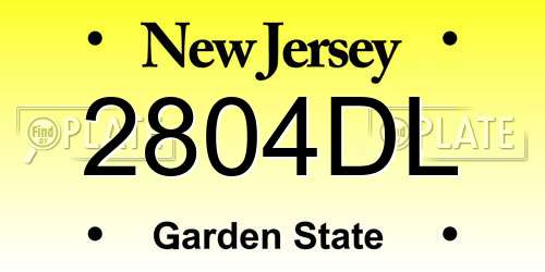 2804DL New Jersey License Plate