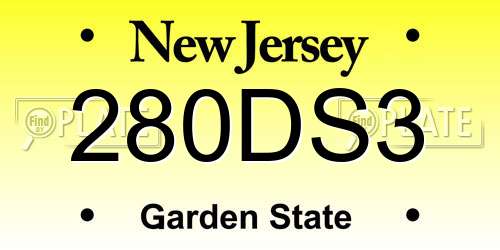 280DS3 New Jersey License Plate
