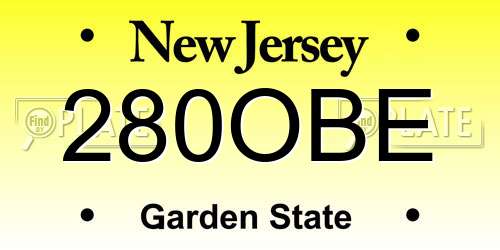 280OBE New Jersey License Plate