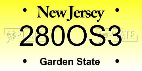 280OS3 New Jersey License Plate