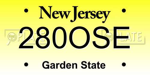 280OSE New Jersey License Plate